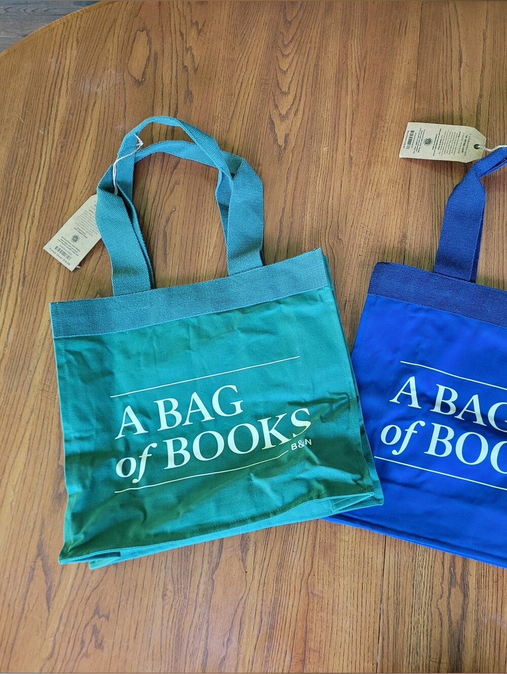 Barnes & Noble Blue Canvas Tote Bag - Logo Strap